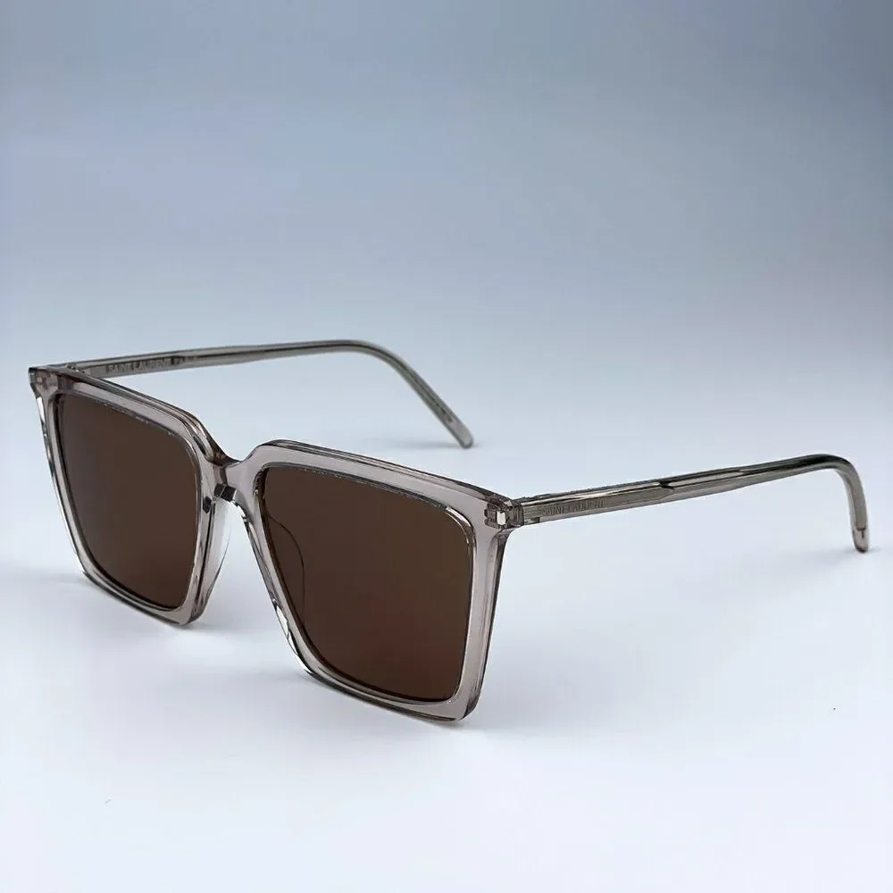 SALE! NEW Saint Laurent SL474 003 Nude Brown Square Unisex Sunglasses